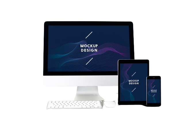 Image de trois écrans de tailles différentes responsive design